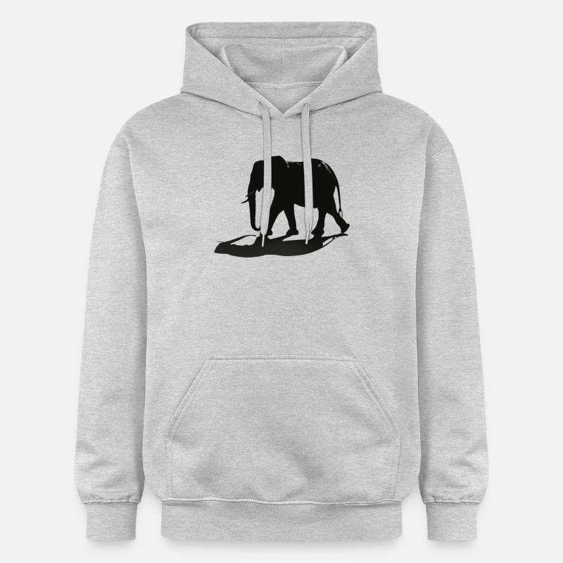 Elefanten-Silhouette - Gildan Unisex Softstyle® Midweight Hoodie - Hellgrau meliert