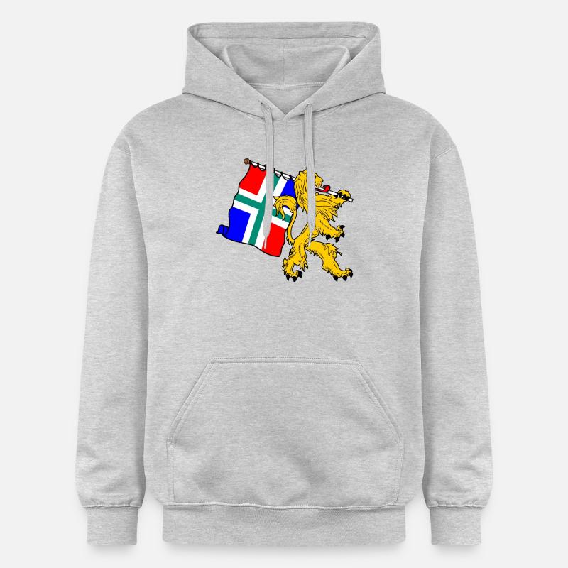 Lion avec drapeau Groningue - Sweat à capuche Softstyle® Gildan Unisexe - gris clair chiné