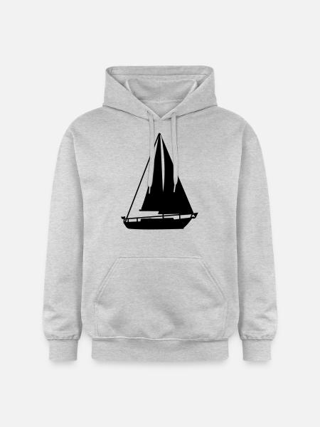 Segelboot_Sailing_Segeln - Gildan Unisex Softstyle® Midweight Hoodie - Hellgrau meliert