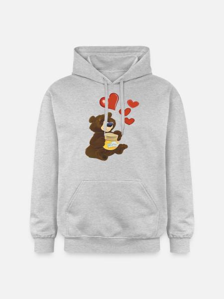 Bär - Gildan Unisex Softstyle® Midweight Hoodie - Hellgrau meliert