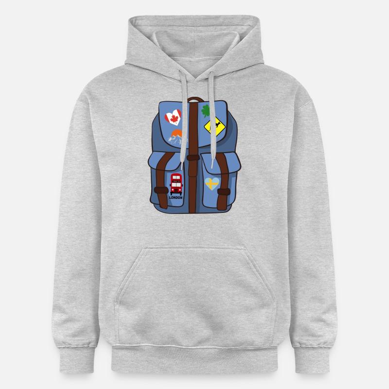 Sac à dos - Sweat à capuche Softstyle® Gildan Unisexe - gris clair chiné