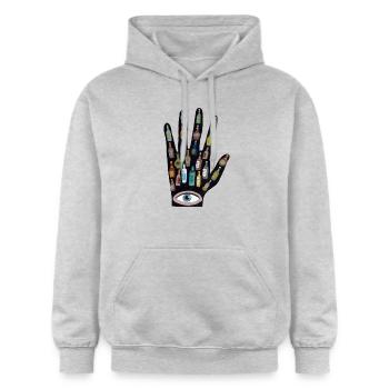 Une autre main - Sweat à capuche Softstyle® Gildan Unisexe - gris clair chiné - Devant - Liana (172cm) & Jaron (178cm)