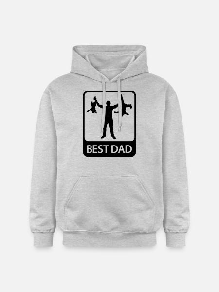 Best Dad - Funny Silhouette - Father and Children - Gildan Unisex Softstyle® Midweight Hoodie - light heather grey