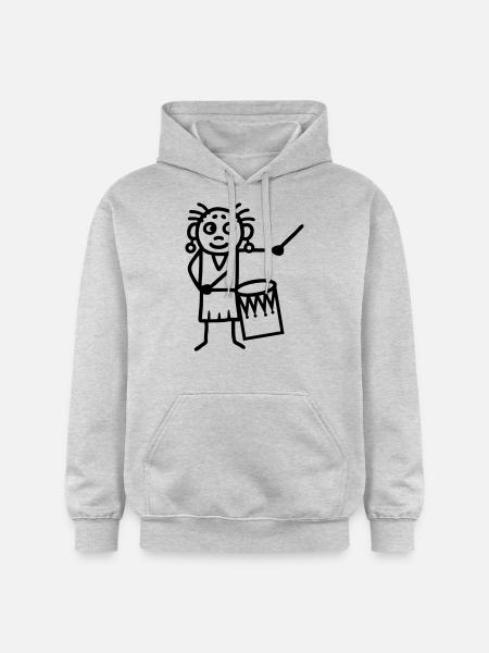 Frau mit Surdo - Gildan Unisex Softstyle® Midweight Hoodie - Hellgrau meliert
