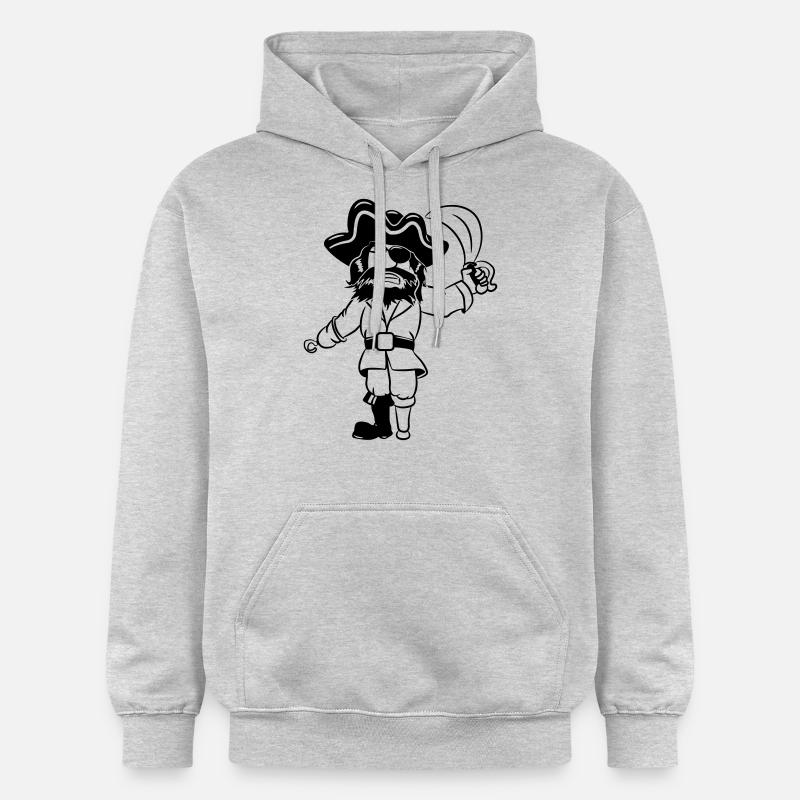 Pirate Holzbein Dreispitz degen - Sweat à capuche Softstyle® Gildan Unisexe - gris clair chiné