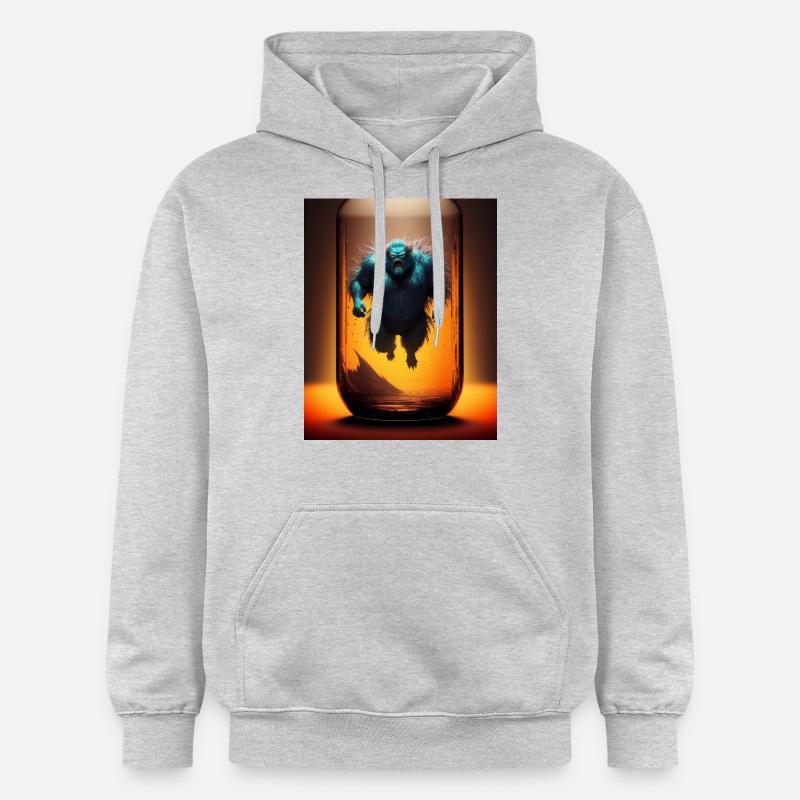 Monstre dans un bocal vide - Sweat à capuche Softstyle® Gildan Unisexe - gris clair chiné