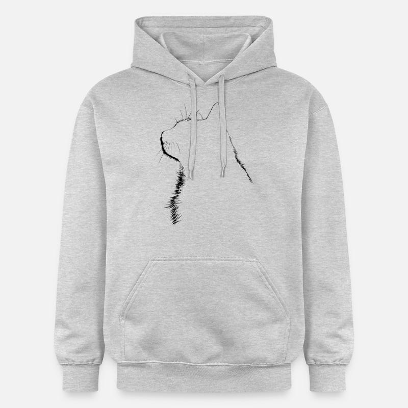 Chat, Motif De Chat - Sweat à capuche Softstyle® Gildan Unisexe - gris clair chiné