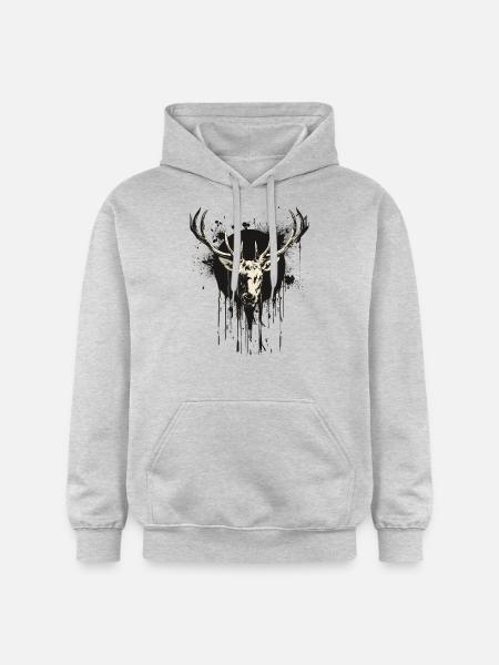 Deer with black spade - Gildan Unisex Softstyle® Midweight Hoodie - light heather grey