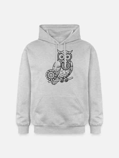 Mechanical owl - Gildan Unisex Softstyle® Midweight Hoodie - light heather grey