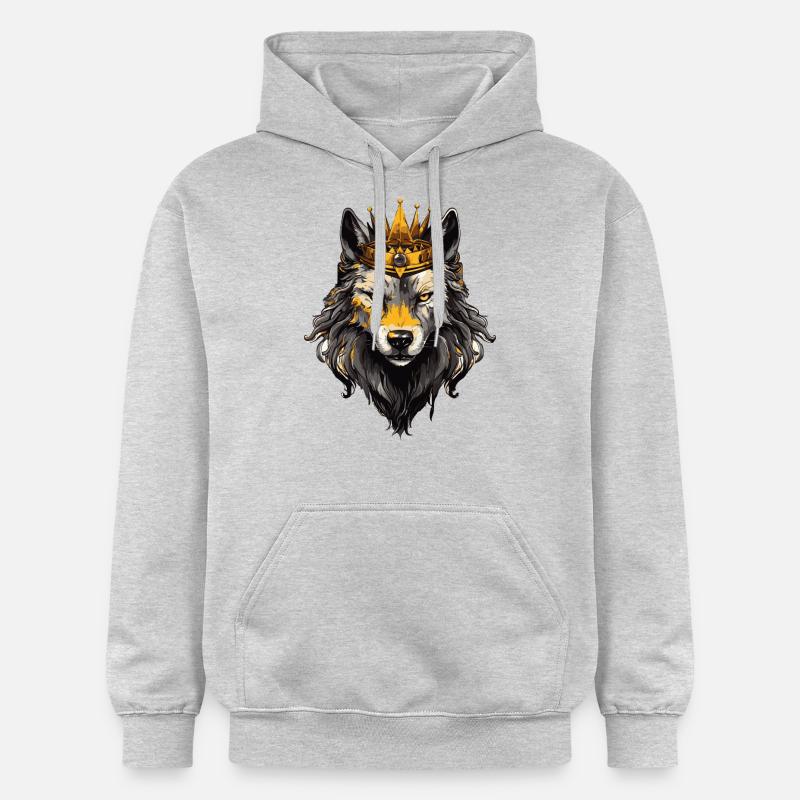 Couronne d’animal loup - Sweat à capuche Softstyle® Gildan Unisexe - gris clair chiné