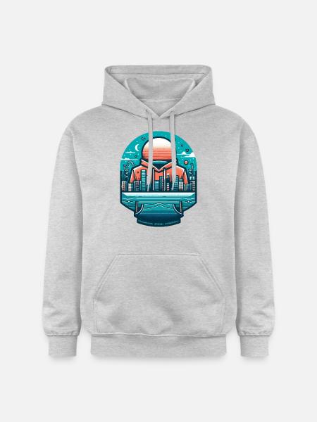 La ville dans le quartier - Sweat à capuche Softstyle® Gildan Unisexe - gris clair chiné