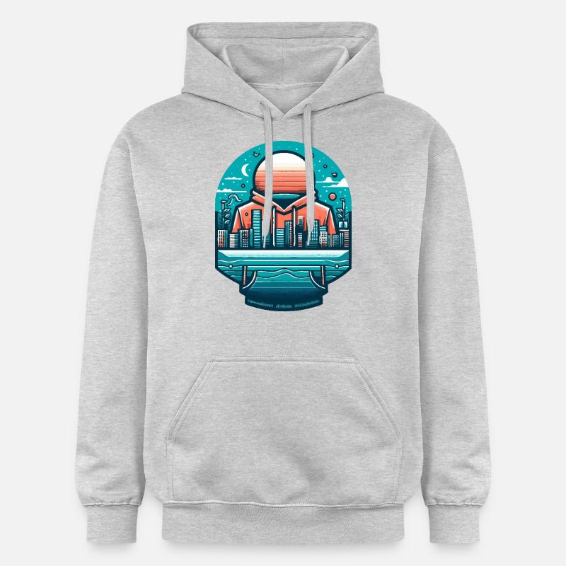 La ville dans le quartier - Sweat à capuche Softstyle® Gildan Unisexe - gris clair chiné