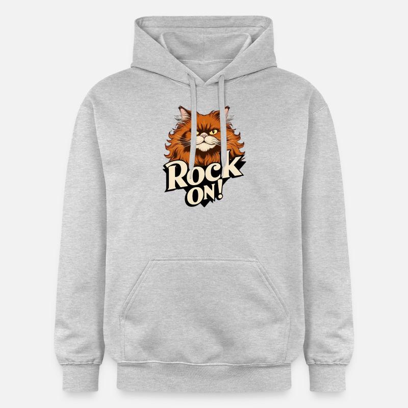 Chat - Rock on - Sweat à capuche Softstyle® Gildan Unisexe - gris clair chiné