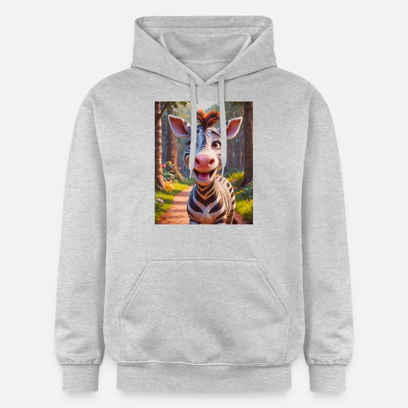 Animaux africains super mignons zèbre - Sweat à capuche Softstyle® Gildan Unisexe - gris clair chiné
