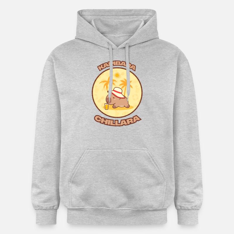 Capybara chillara - Sweat à capuche Softstyle® Gildan Unisexe - gris clair chiné