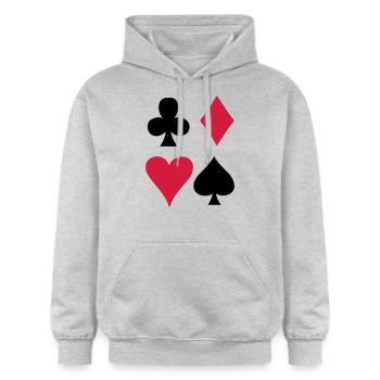 Card game - Playing Card - Gildan Unisex Softstyle® Midweight Hoodie - light heather grey - Front - Liana (172cm) & Jaron (178cm)