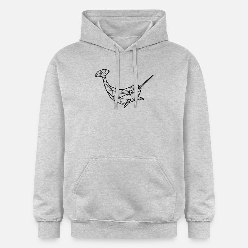 Polygone narval - Sweat à capuche Softstyle® Gildan Unisexe - gris clair chiné