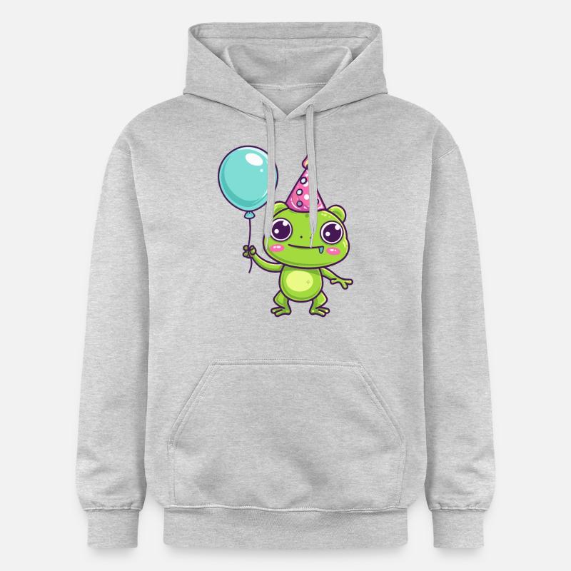 grenouille anniversaire bande dessinée mignon - Sweat à capuche Softstyle® Gildan Unisexe - gris clair chiné