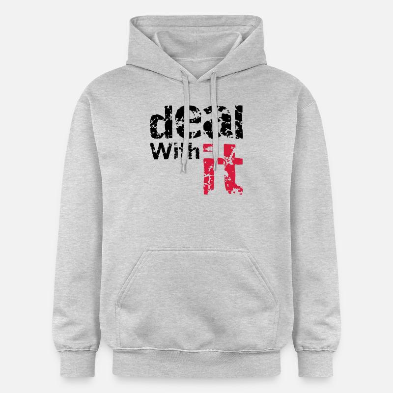 deal with it - Sweat à capuche Softstyle® Gildan Unisexe - gris clair chiné