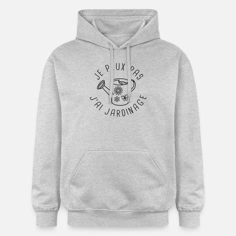 Je peux pas, j'ai jardinage - Sweat à capuche Softstyle® Gildan Unisexe - gris clair chiné