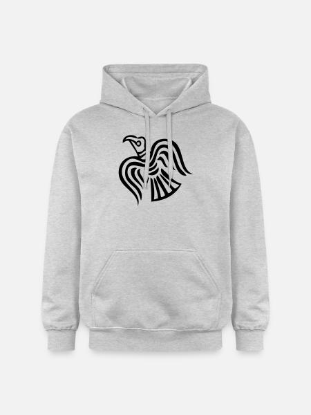 Wikinger Rabe Hugin - Gildan Unisex Softstyle® Midweight Hoodie - Hellgrau meliert