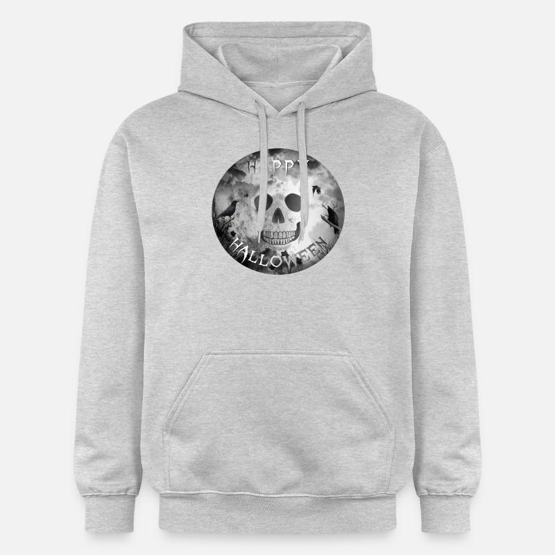 Halloween Skull Crows - Sweat à capuche Softstyle® Gildan Unisexe - gris clair chiné