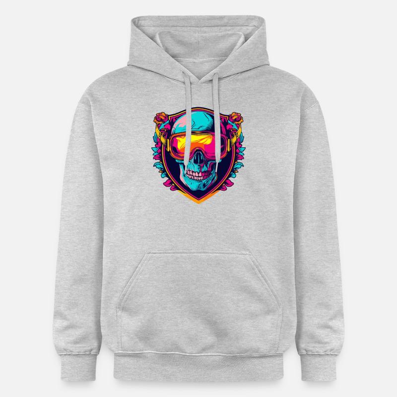 Ski Masque de ski Skull - Sweat à capuche Softstyle® Gildan Unisexe - gris clair chiné