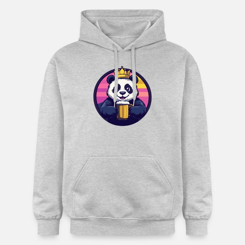 Bande dessinée de bière Panda - Sweat à capuche Softstyle® Gildan Unisexe - gris clair chiné