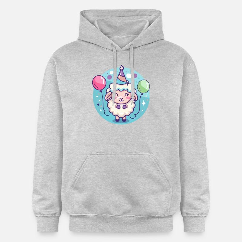 Bande dessinée d’anniversaire de mouton - Sweat à capuche Softstyle® Gildan Unisexe - gris clair chiné