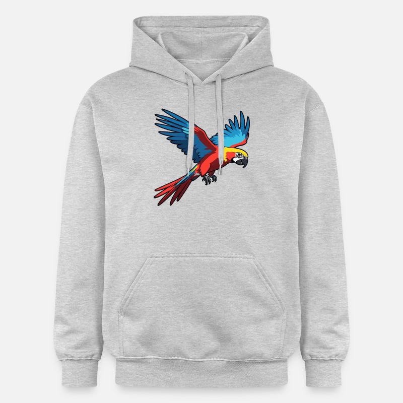 Perroquet - Design animalier - Sweat à capuche Softstyle® Gildan Unisexe - gris clair chiné