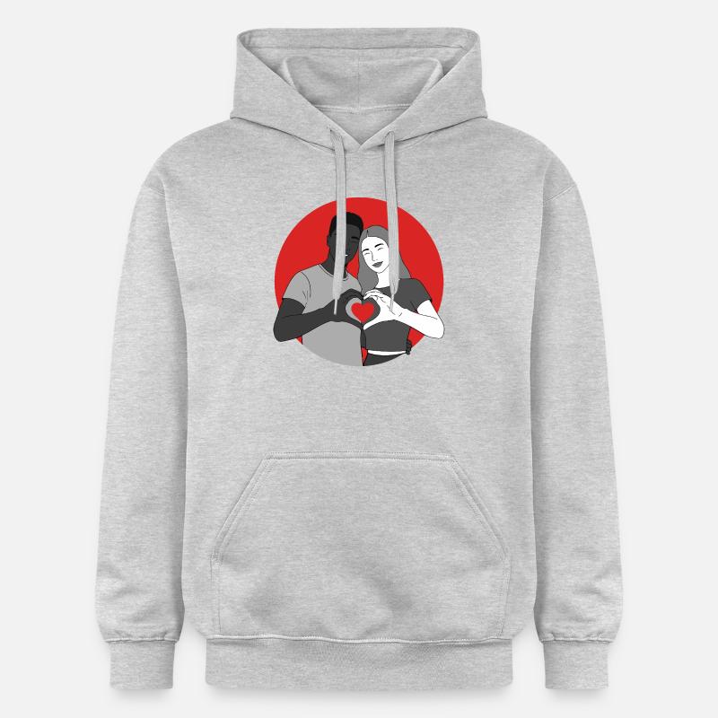 L’amour est l’amour - Sweat à capuche Softstyle® Gildan Unisexe - gris clair chiné