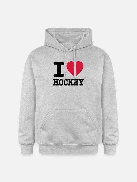 i love hockey - Gildan Unisex Softstyle® Midweight Hoodie - light heather grey