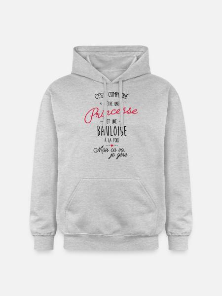 princesse et Bauloise - Sweat à capuche Softstyle® Gildan Unisexe - gris clair chiné