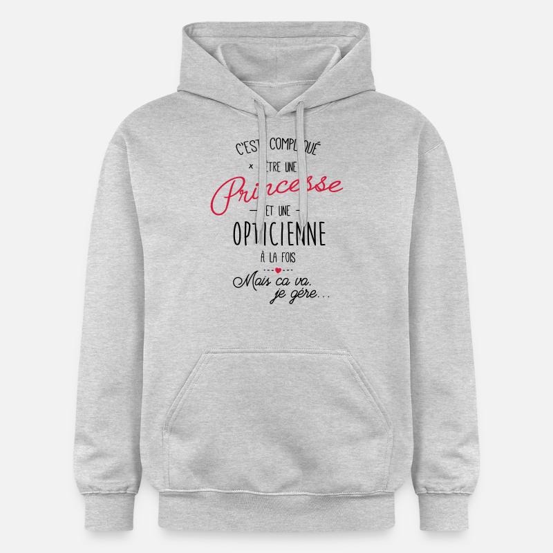 Princesse et opticienne - Sweat à capuche Softstyle® Gildan Unisexe - gris clair chiné