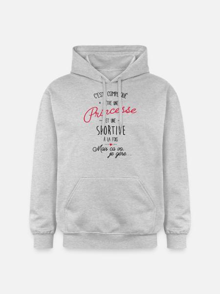 Princesse et sportive - Sweat à capuche Softstyle® Gildan Unisexe - gris clair chiné