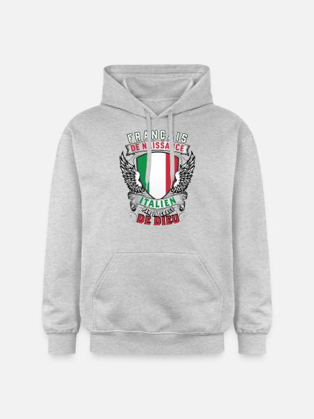 Italien Grâce de Dieu - Sweat à capuche Softstyle® Gildan Unisexe - gris clair chiné