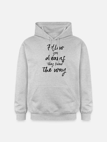 follow your dreams - Gildan Unisex Softstyle® Midweight Hoodie - Hellgrau meliert