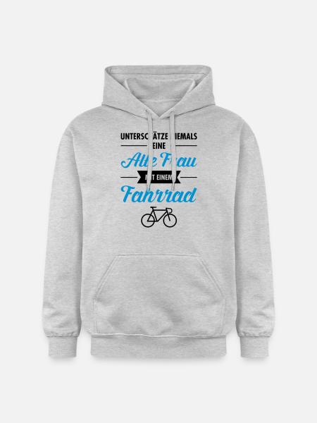 Alte Frau Fahrrad - Gildan Unisex Softstyle® Midweight Hoodie - light heather grey