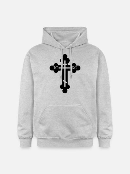 cross religion orthodox symbol - Gildan Unisex Softstyle® Midweight Hoodie - light heather grey