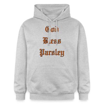 GodBlessPersil - Sweat à capuche Softstyle® Gildan Unisexe - gris clair chiné - Devant - Liana (172cm) & Jaron (178cm)