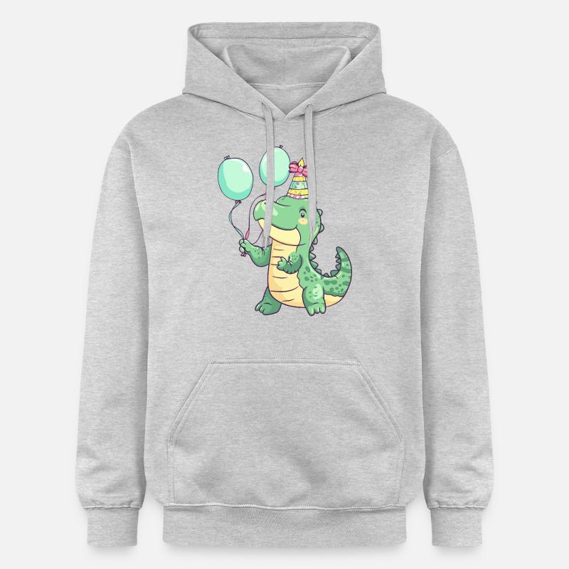 Bébé d’anniversaire d’alligator - Sweat à capuche Softstyle® Gildan Unisexe - gris clair chiné