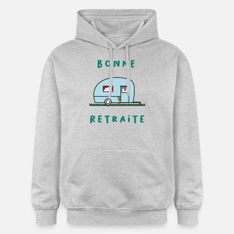 RETRAITE. BONNE RETRAITE. JOYEUSE RETRAITE - Sweat à capuche Softstyle® Gildan Unisexe - gris clair chiné