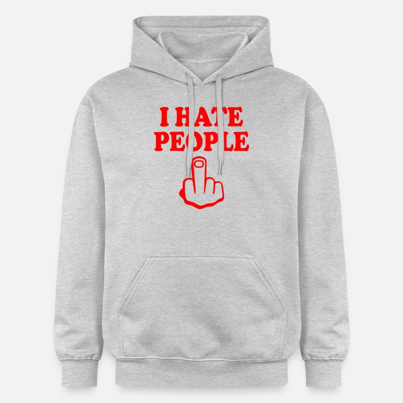 I hate people - Sweat à capuche Softstyle® Gildan Unisexe - gris clair chiné