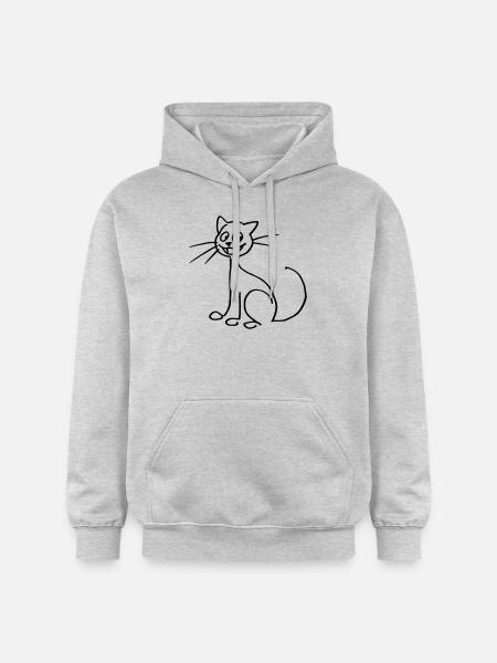 Katze - Gildan Unisex Softstyle® Midweight Hoodie - Hellgrau meliert