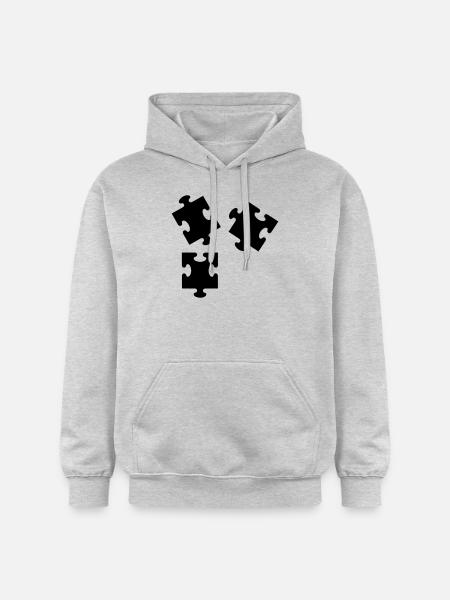 Jigsaw puzzle - Gildan Unisex Softstyle® Midweight Hoodie - light heather grey