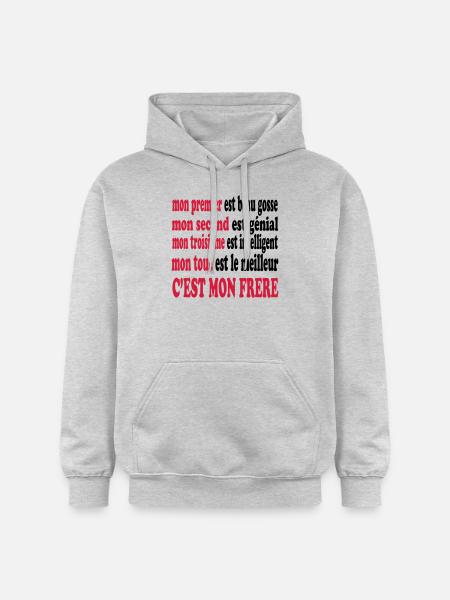 Mon frère est beau - Gildan Unisex Softstyle® Midweight Hoodie - light heather grey