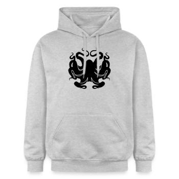 poulpe - Sweat à capuche Softstyle® Gildan Unisexe - gris clair chiné - Devant - Liana (172cm) & Jaron (178cm)