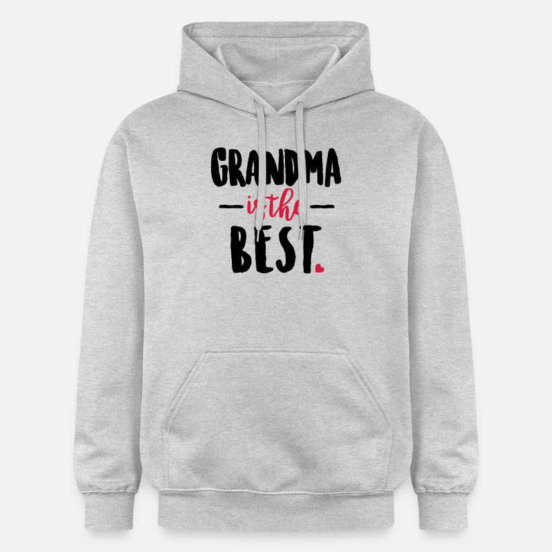 Grandma is the best - Sweat à capuche Softstyle® Gildan Unisexe - gris clair chiné