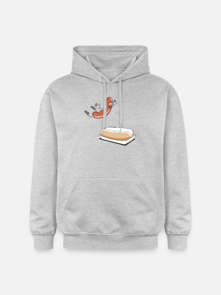 Happy Hot Dog T-Shirt - Power Rangers - Gildan Unisex Softstyle® Midweight Hoodie - light heather grey