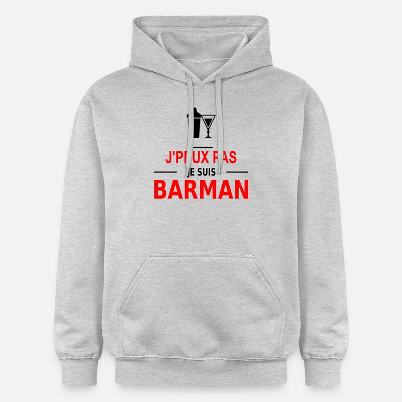 j'peux pas je suis barman - Sweat à capuche Softstyle® Gildan Unisexe - gris clair chiné